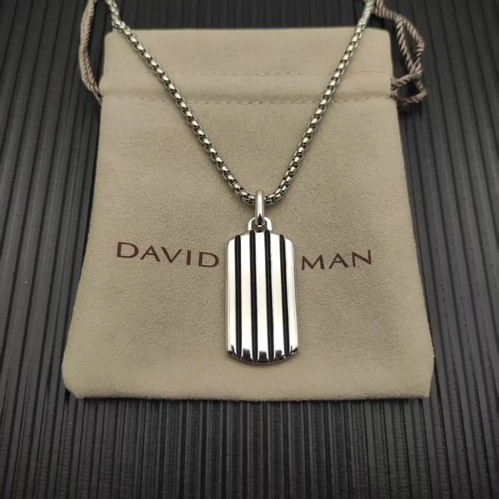 David Yurman Silver Streamlined Square Necklace